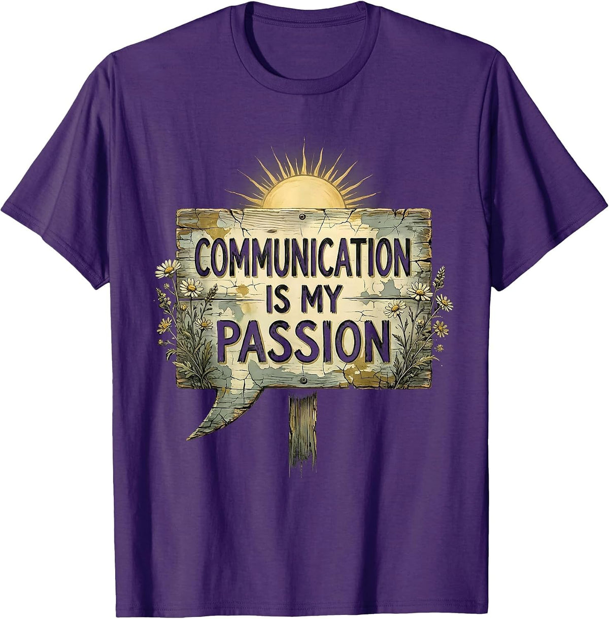 Men's Communication Is My Passion Bold Statement Design T-Shirt - Purple