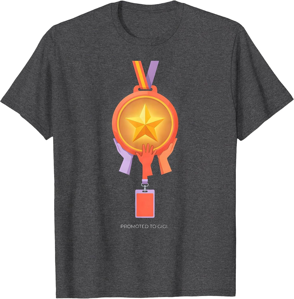Promoted To Gigi Sentimental Family Grandma Humor T-Shirt - Dark Heather Grey