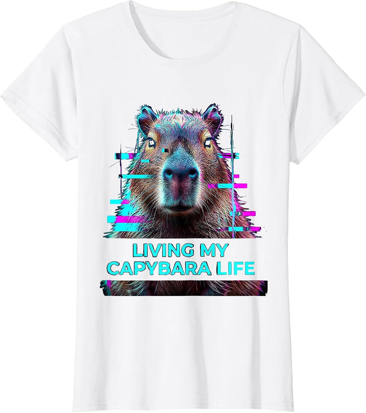 Living My Capybara Life Laid-Back Design T-Shirt - White