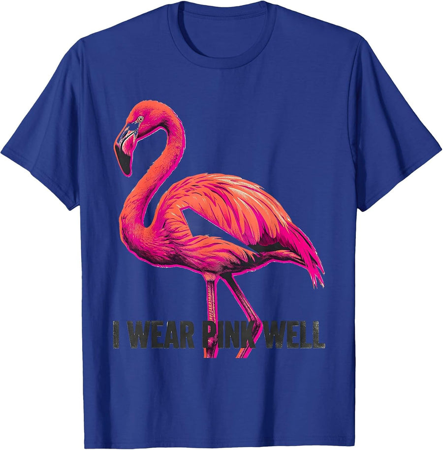 I Wear Pink Well Funny Flamingo Animal Humor Bird Lover T-Shirt - Royal Blue