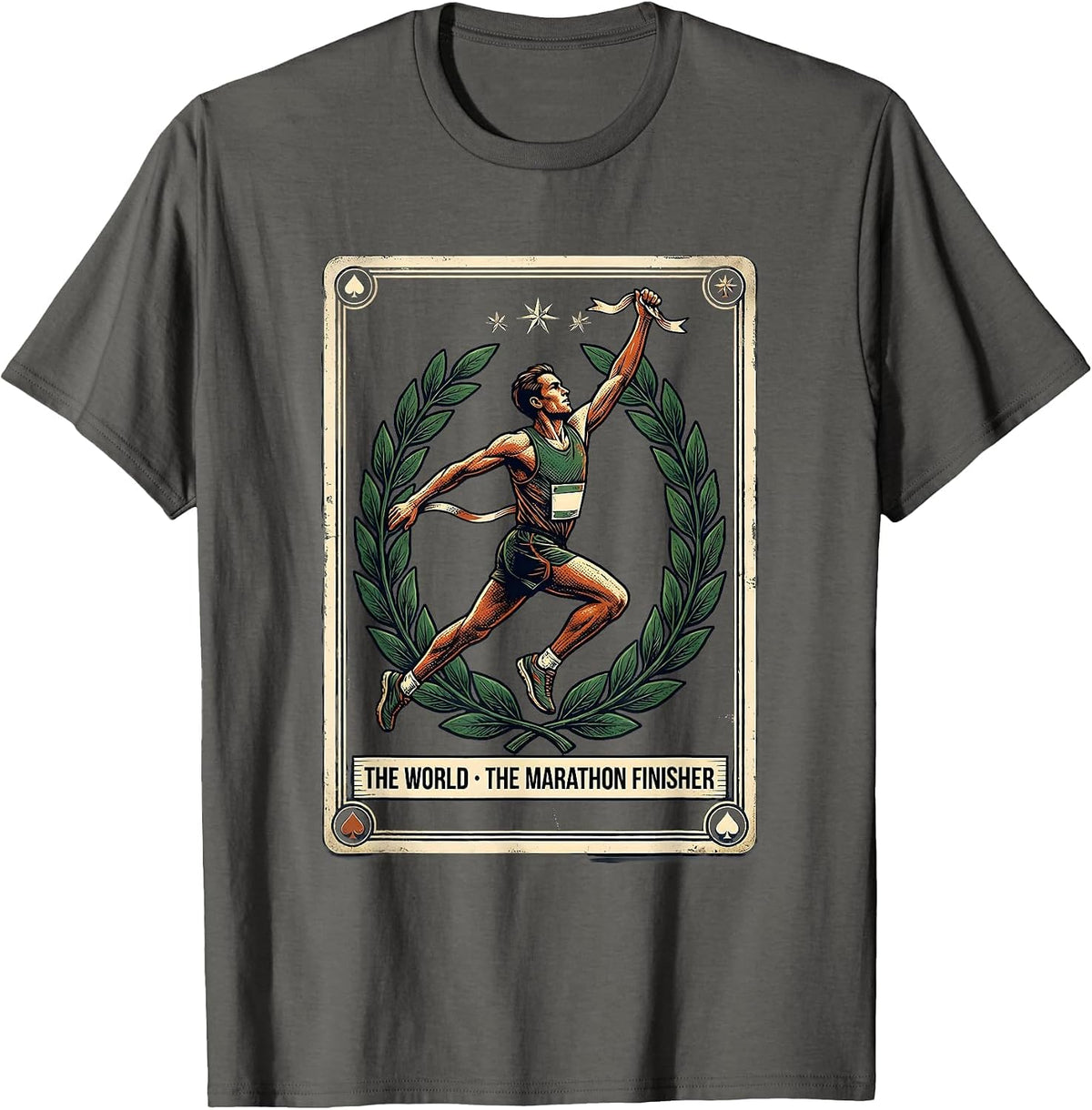The World The Marathon Finisher Vintage Runner Gift T-Shirt - Asphalt Grey