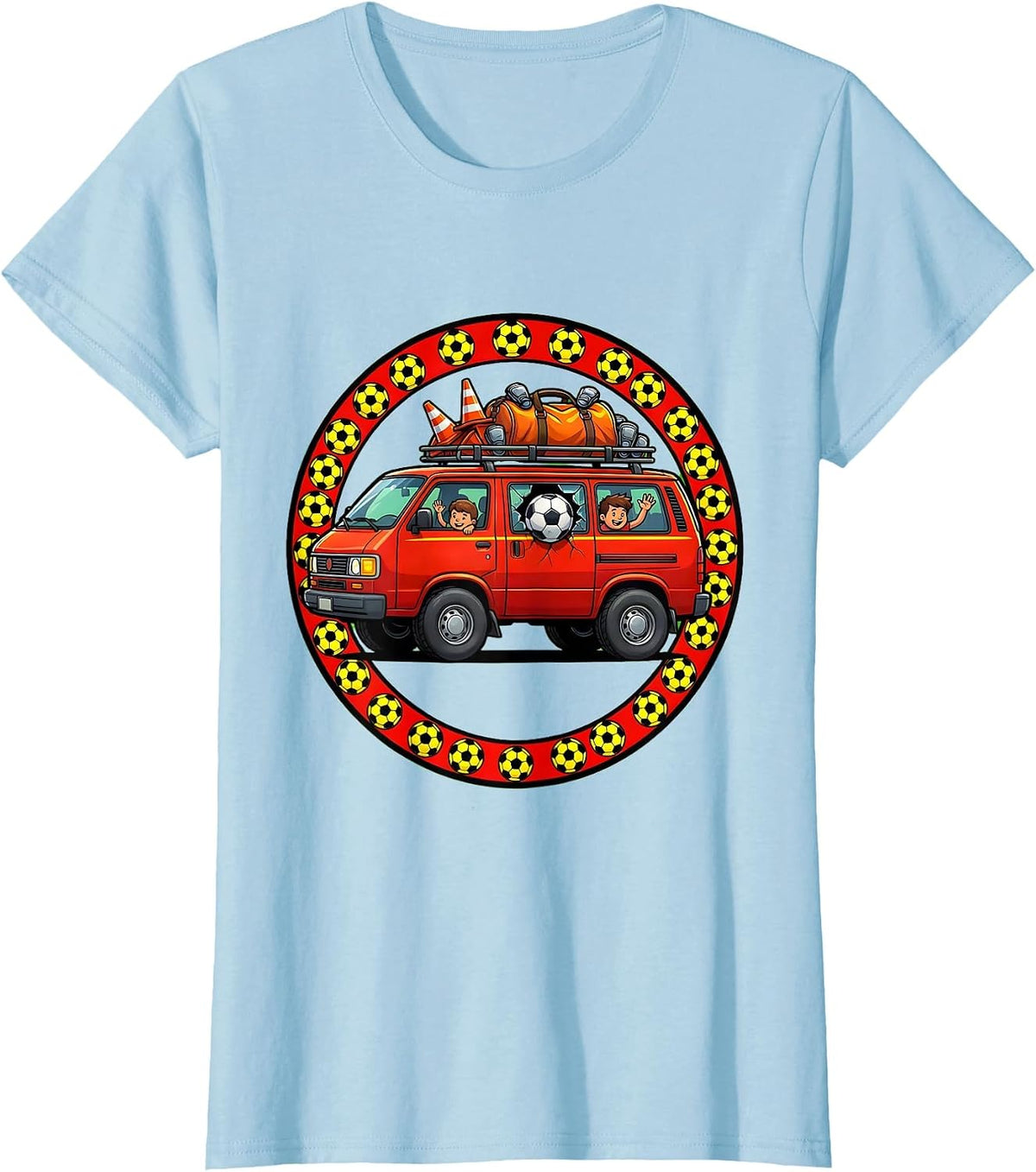 Women's Soccer Dad Minivan Graphic Tee T-Shirt - Baby Blue