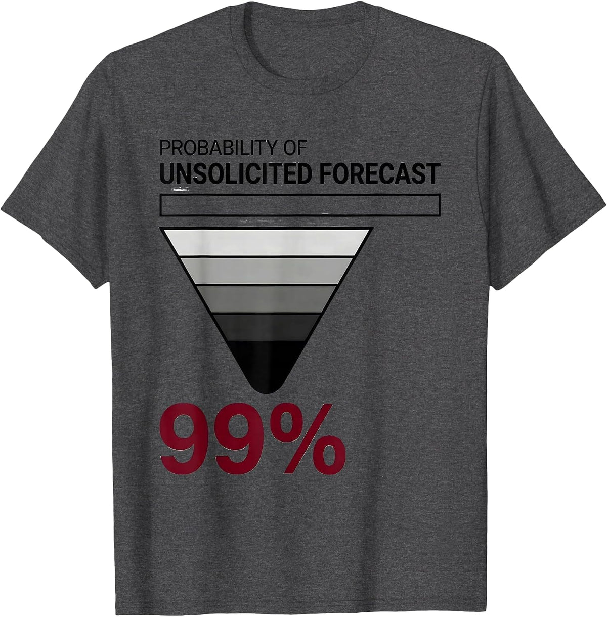 Men's Probability Of Unsolicited Forecast: 99% Meteorology Humor T-Shirt - Dark Heather Grey