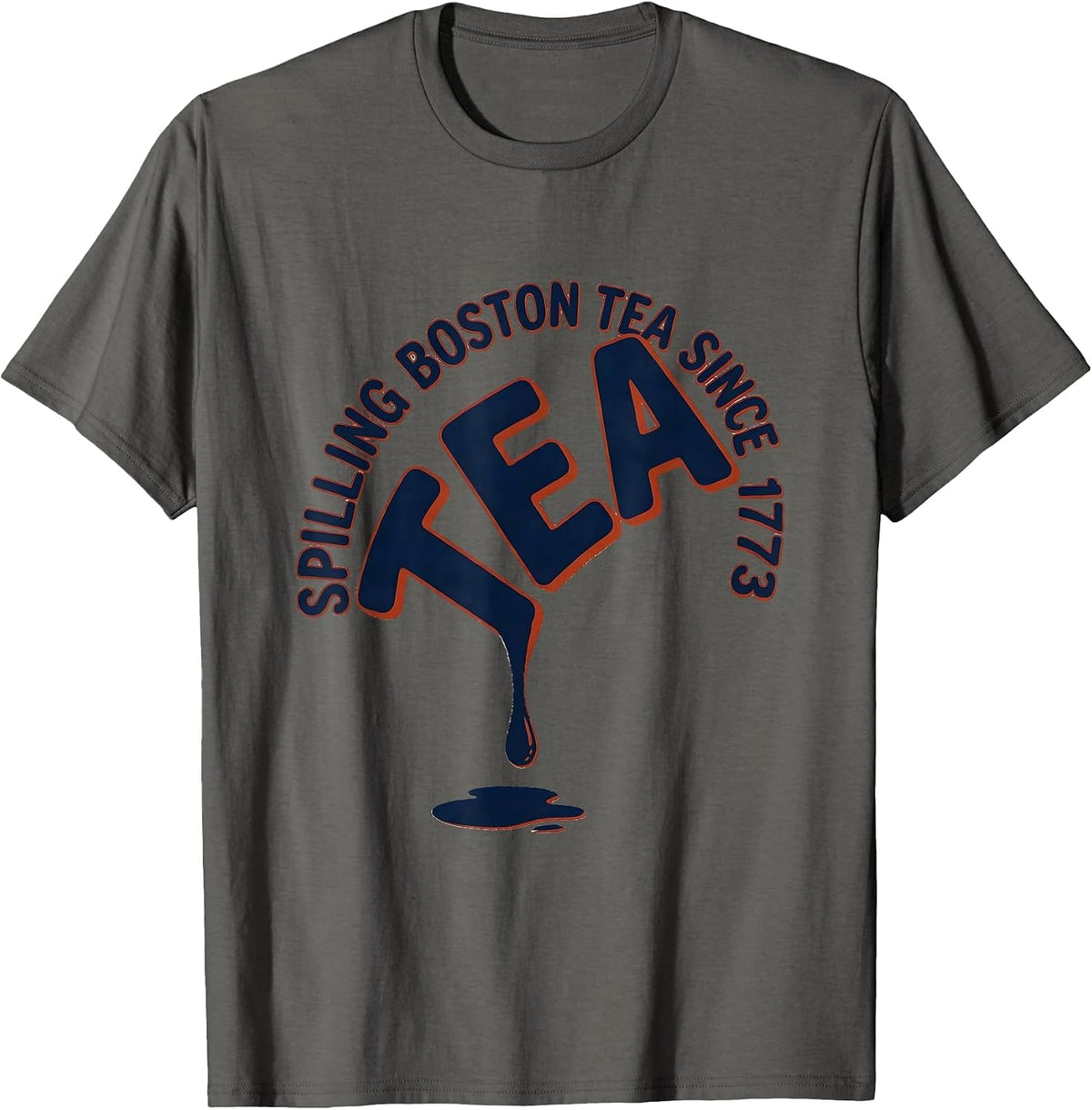Men's Spilling Boston Tea Since 1773 Funny History Teacher 4th T-Shirt - Asphalt Grey