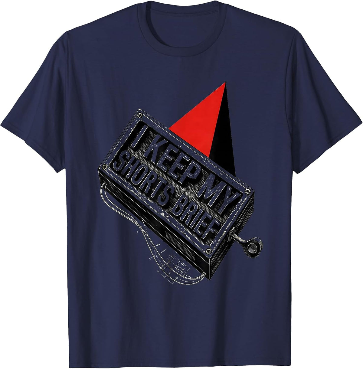 Men's I Keep My Shorts Brief Funny Electrician Skeleton Trade T-Shirt - Navy Blue