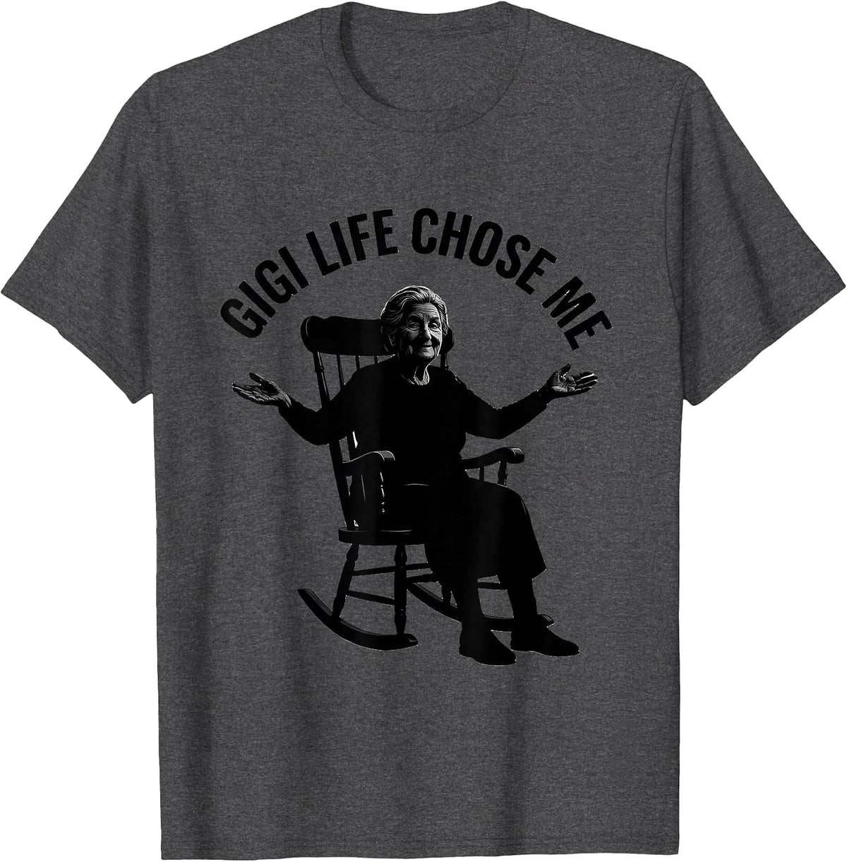 Men's Gigi Life Chose Me Grandma Design T-Shirt - Dark Heather Grey