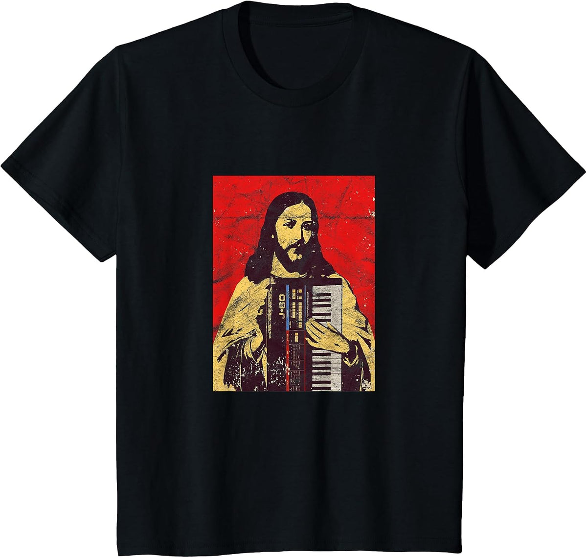 Vintage Holy Synthesizer Analog - Jesus Synth Nerd T-Shirt T-Shirt - Black