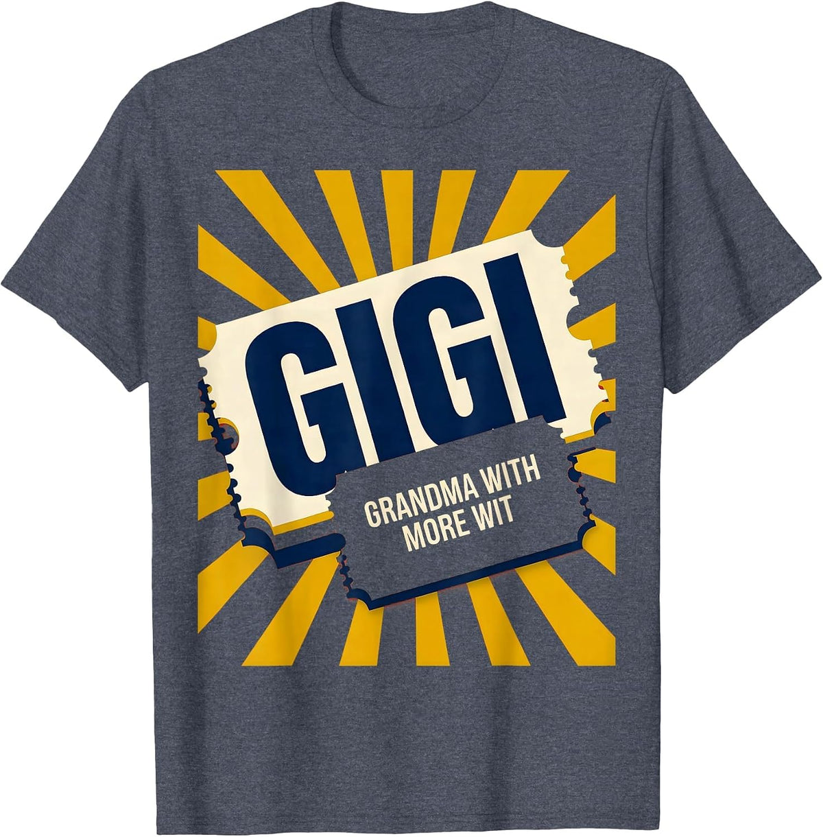 Gigi Grandma With More Wit Funny Grandmother Gift T-Shirt - Heather Blue