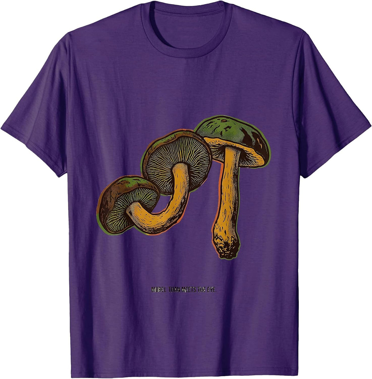 Men's Morel Than Meets The Eye Whimsical Mushroom Foraging T-Shirt - Purple