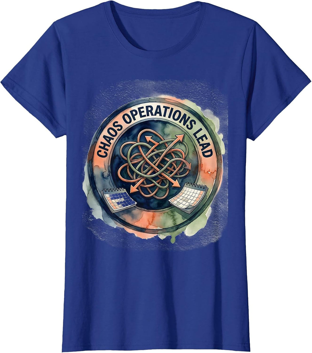 Women's CHAOS OPERATIONS LEAD Funny Sarcastic Humor Novelty T-Shirt - Royal Blue