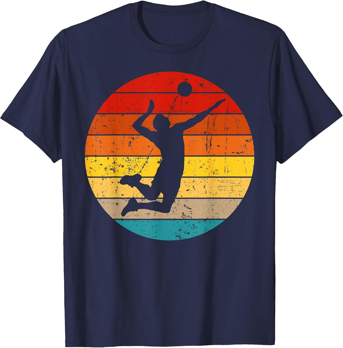 Vintage Volleyball Design for Men Women Volleyball Player T-Shirt - Navy Blue