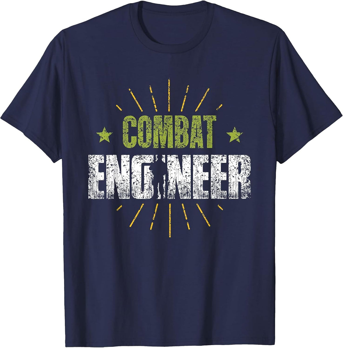 Combat Engineer Veteran's Day Veterans Combat Veteran T-Shirt - Navy Blue