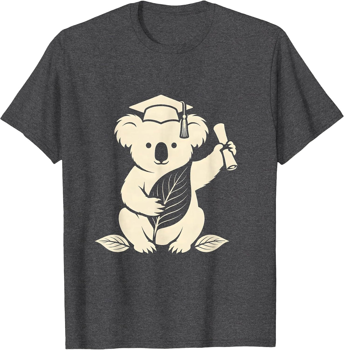 Graduation Koala Silhouette Cute Australian Wildlife Gift T-Shirt - Dark Heather Grey