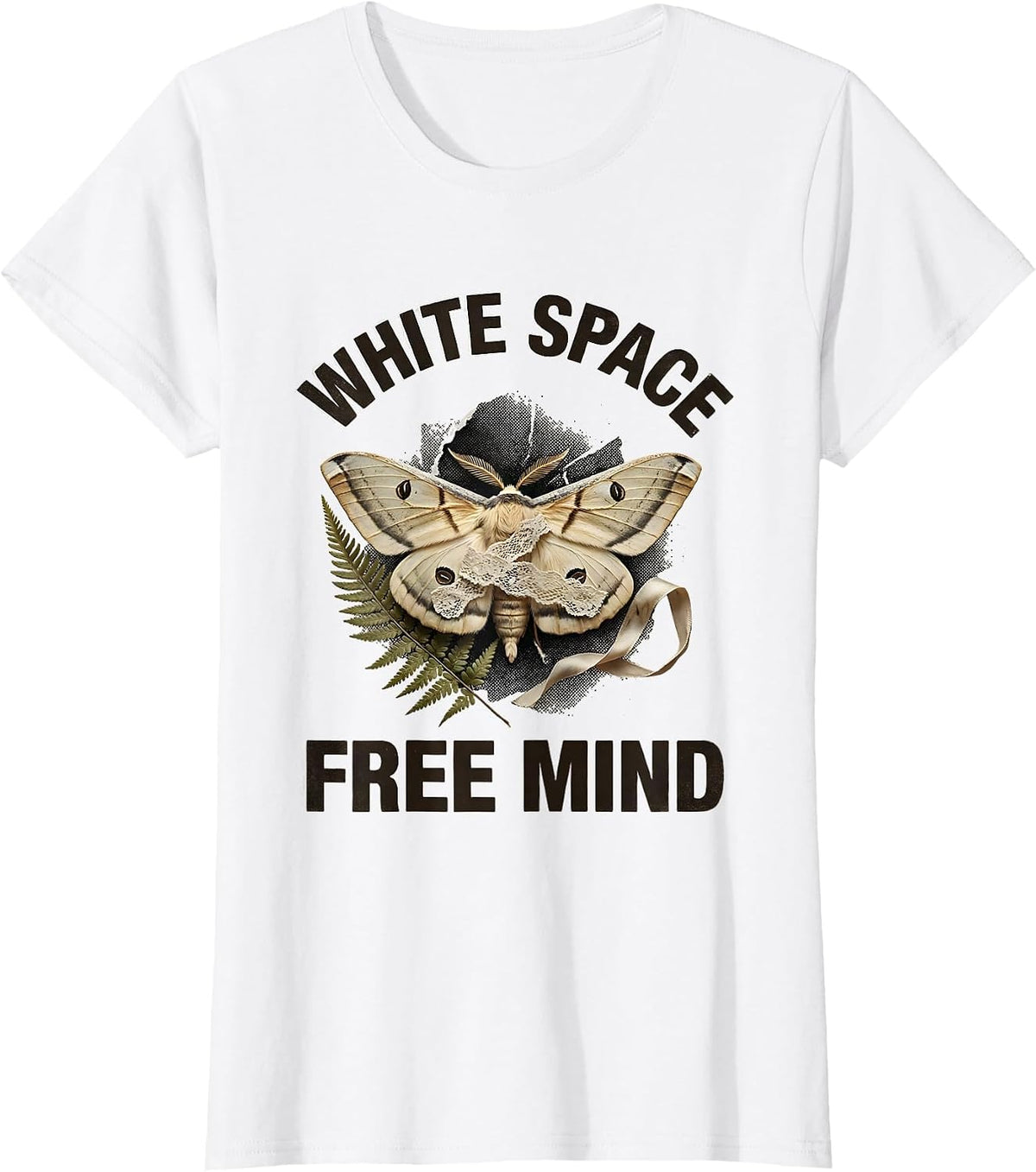 Women's White Space Free Mind Freedom Graphic Design T-Shirt - White