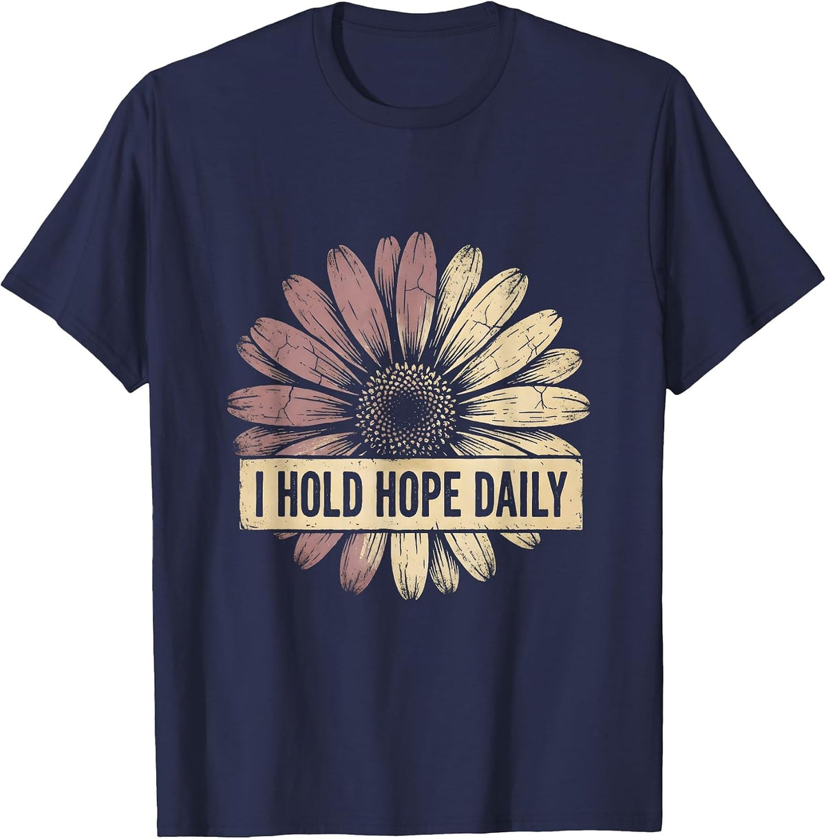 I Hold Hope Daily Oncology Nurse Design T-Shirt - Navy Blue