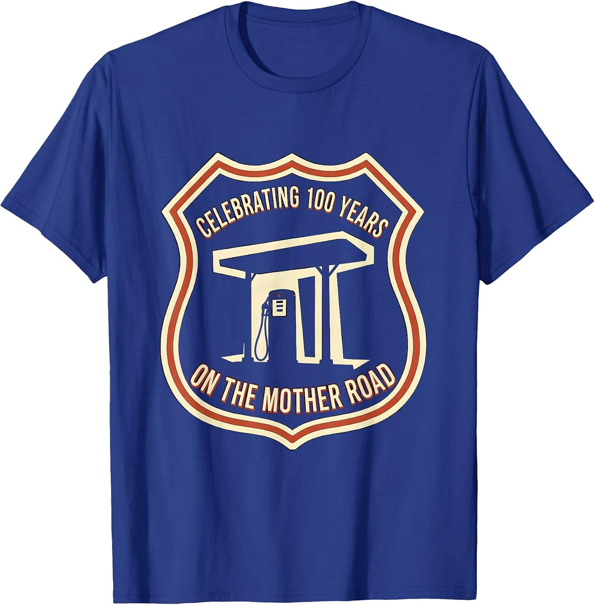 Celebrating 100 Years On The Mother Road Vintage T-Shirt - Royal Blue