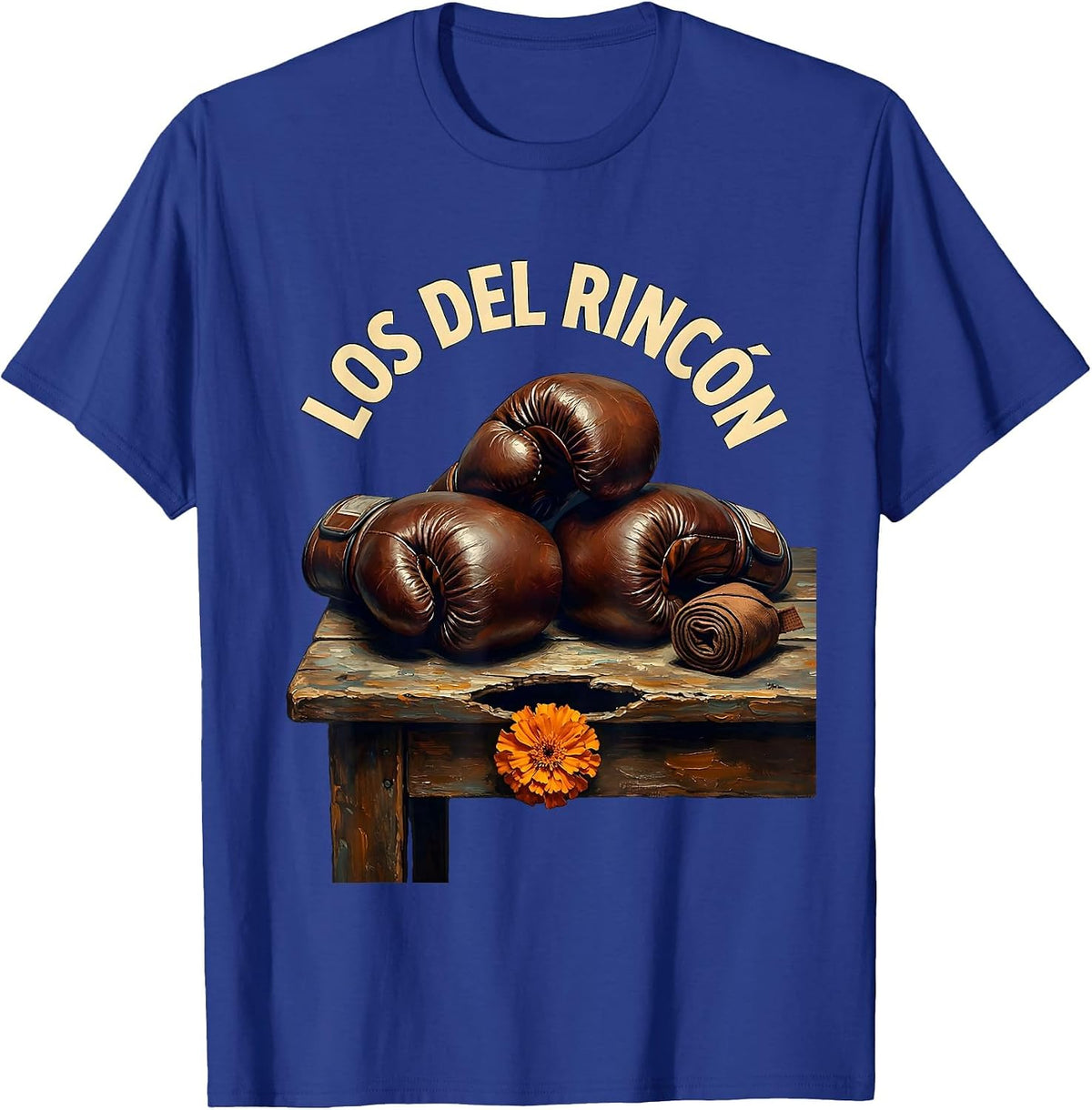 Los Del Rincón Vintage Boxing Glove Día de los Muertos T-Shirt - Royal Blue