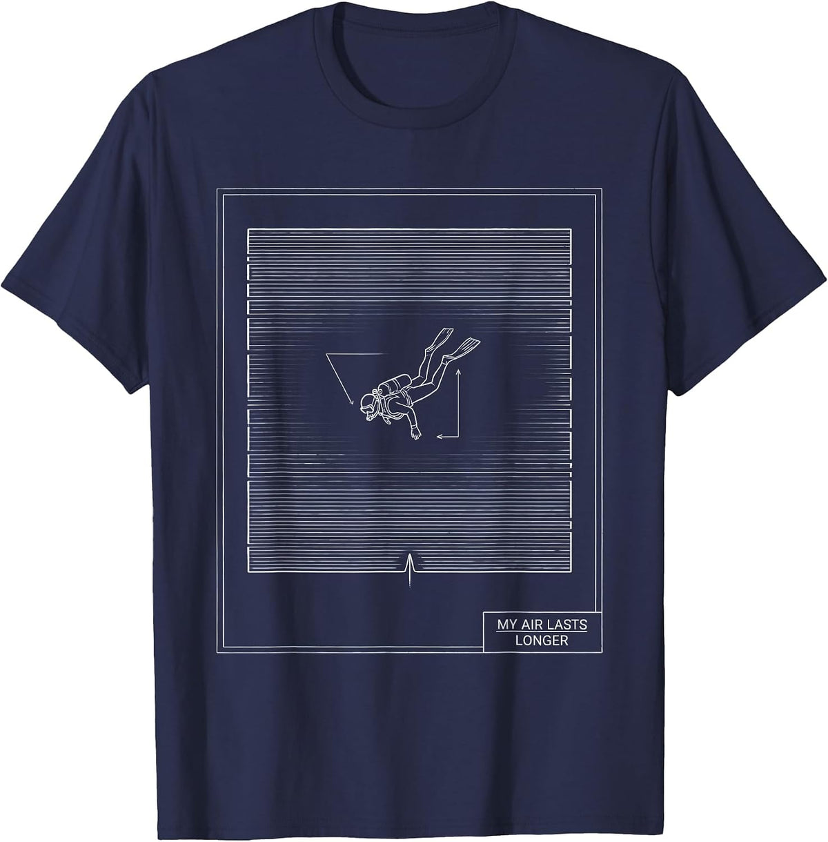 My Air Lasts Longer Funny Scuba Diver Gift Humor T-Shirt - Navy Blue