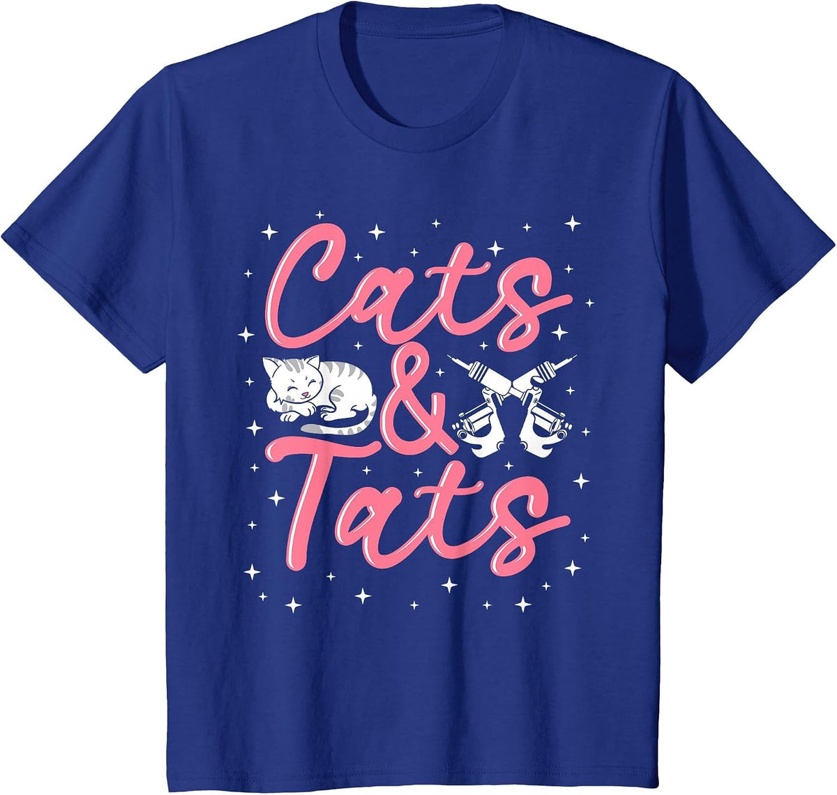 Tattoo Artist Cat Lover Tattooist Machine Tattooed Ink Style T-Shirt - Royal Blue
