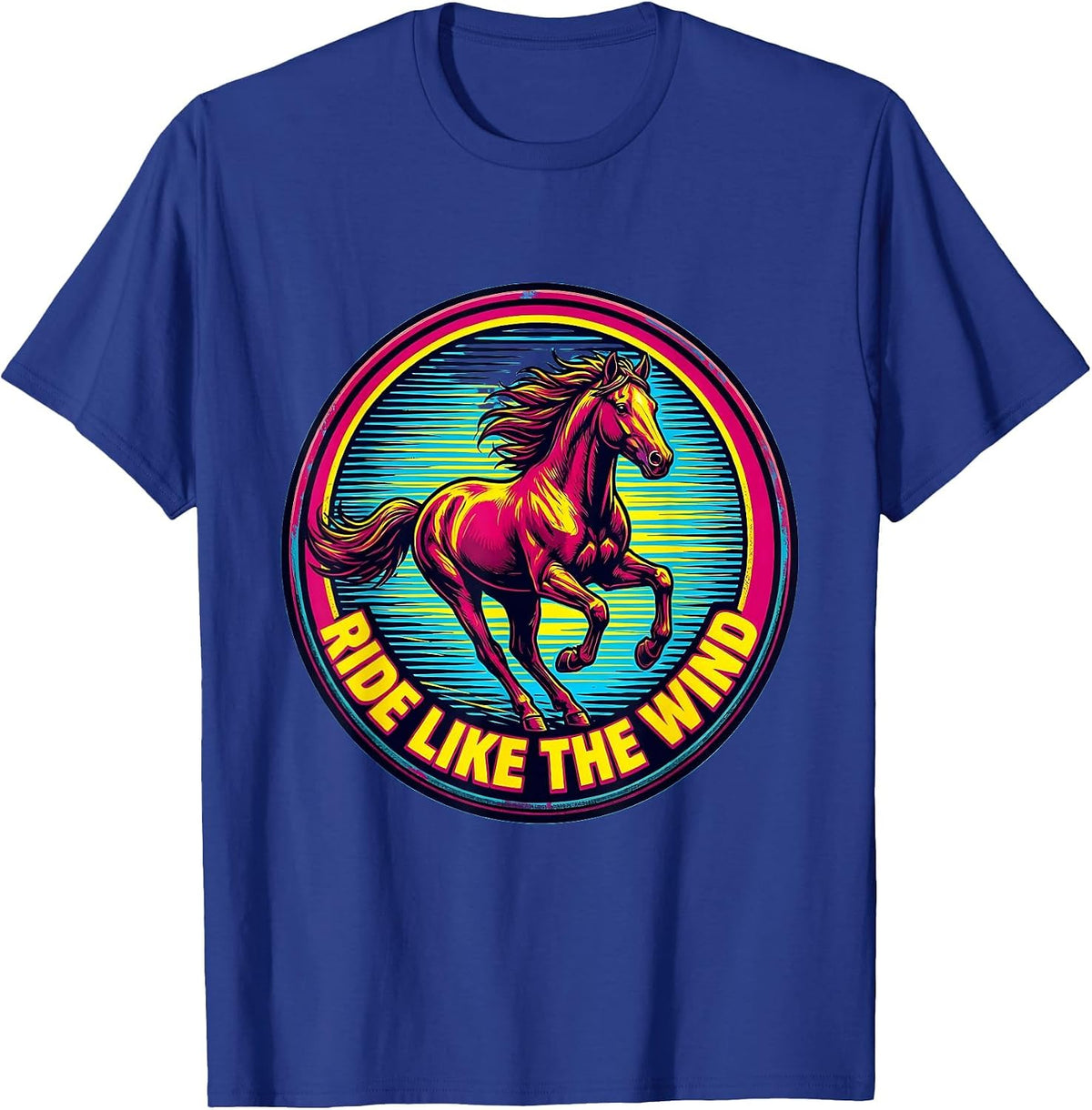 Ride Like the Wind Horse Lover Design T-Shirt - Royal Blue