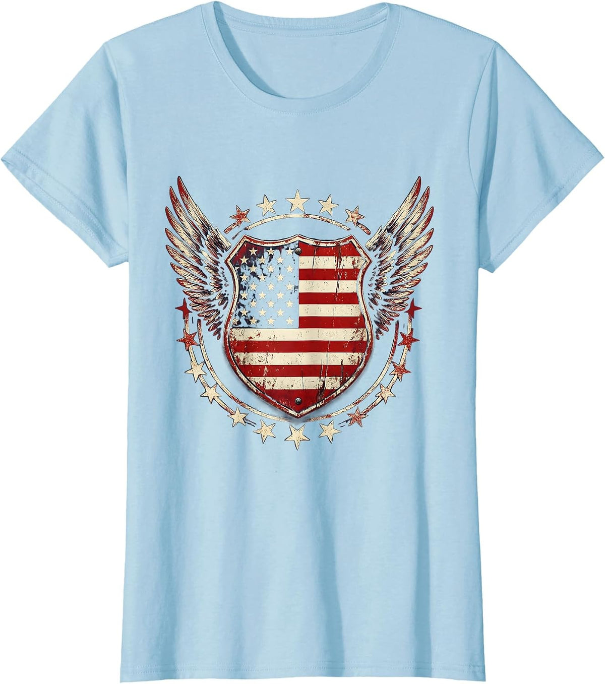 Vintage Route 66 Highway Sign at Dusk T-Shirt - Baby Blue