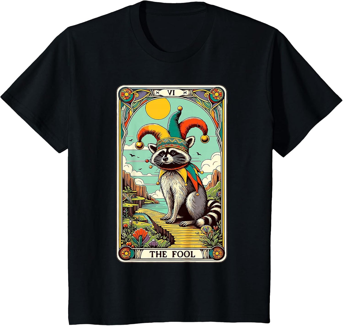 Raccoon Tarot Card The Fool Racoon Raccoon T-Shirt - Black