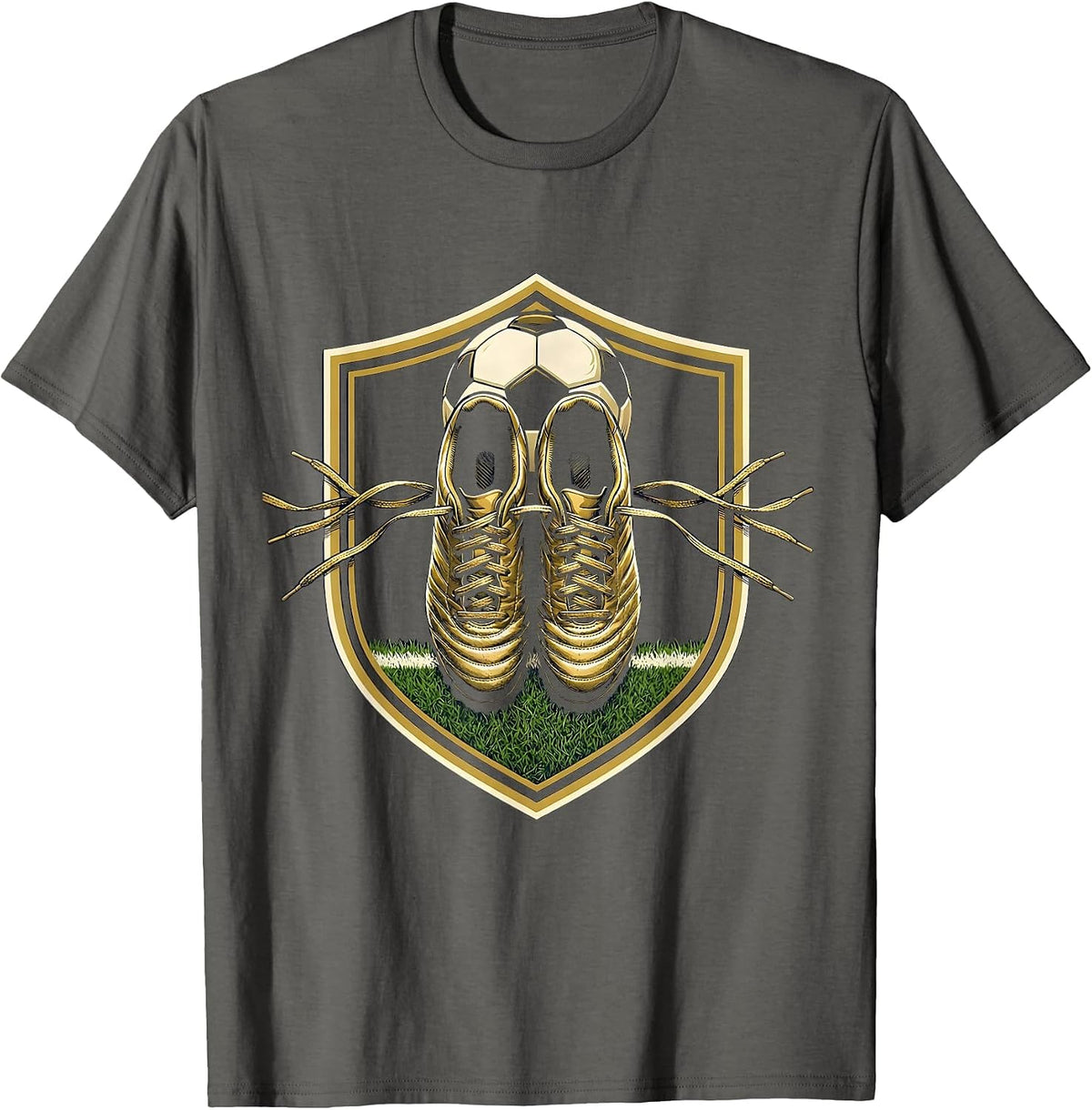 Men's Soccer Dad Cleats Over Shoulder Graphic T-Shirt - Asphalt Grey