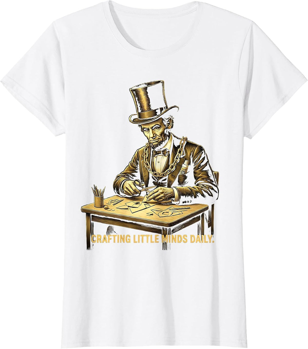 Crafting Little Minds Daily Preschool Teacher T-Shirt - White