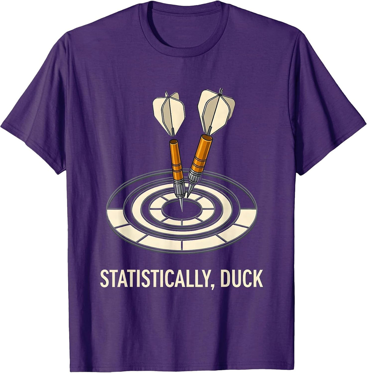 Men's Statistically, Duck Funny Darts Player Crude Humor T-Shirt - Purple