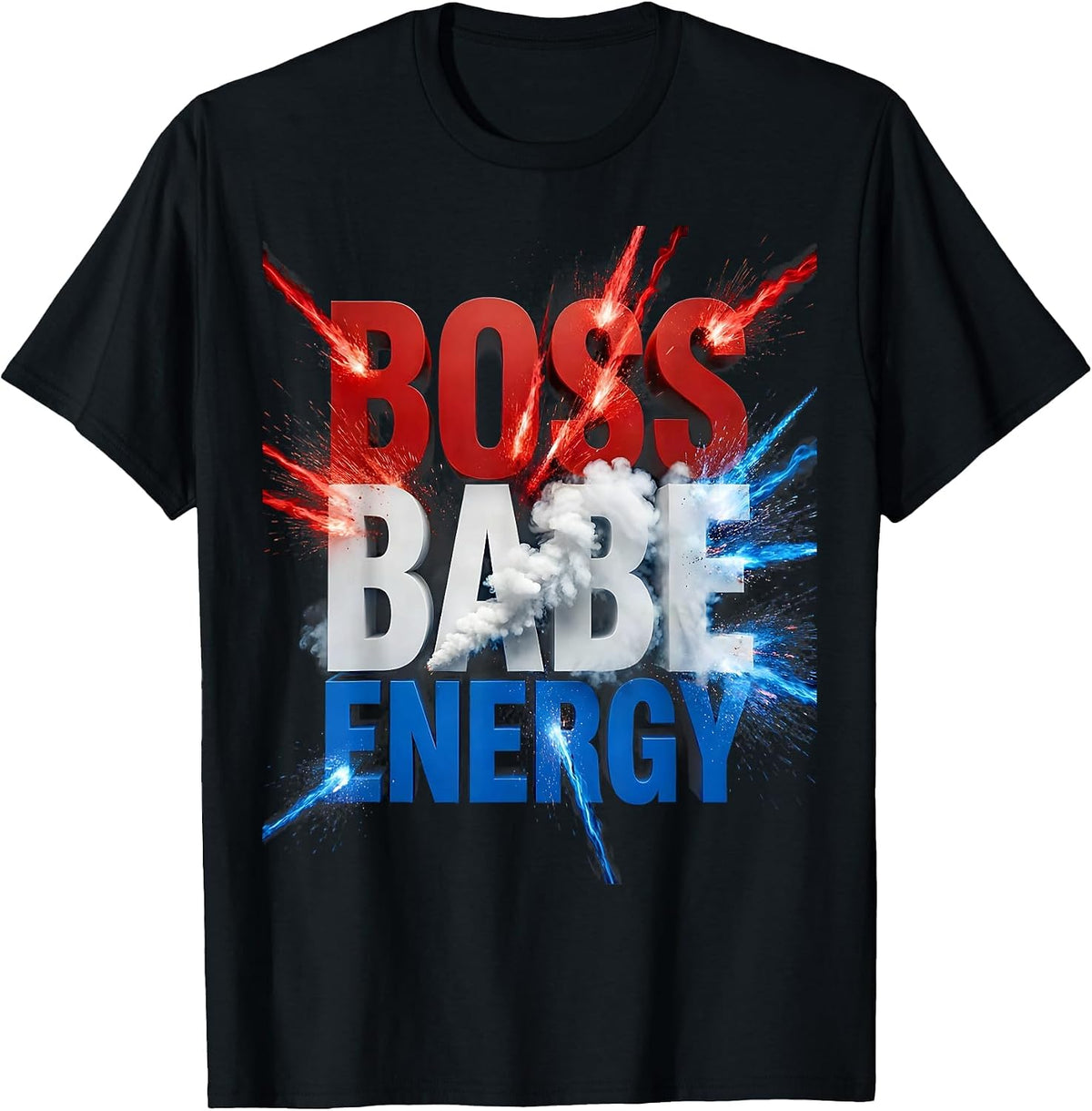 Men's Boss Babe Energy Empowerment Graphic Design T-Shirt - Black