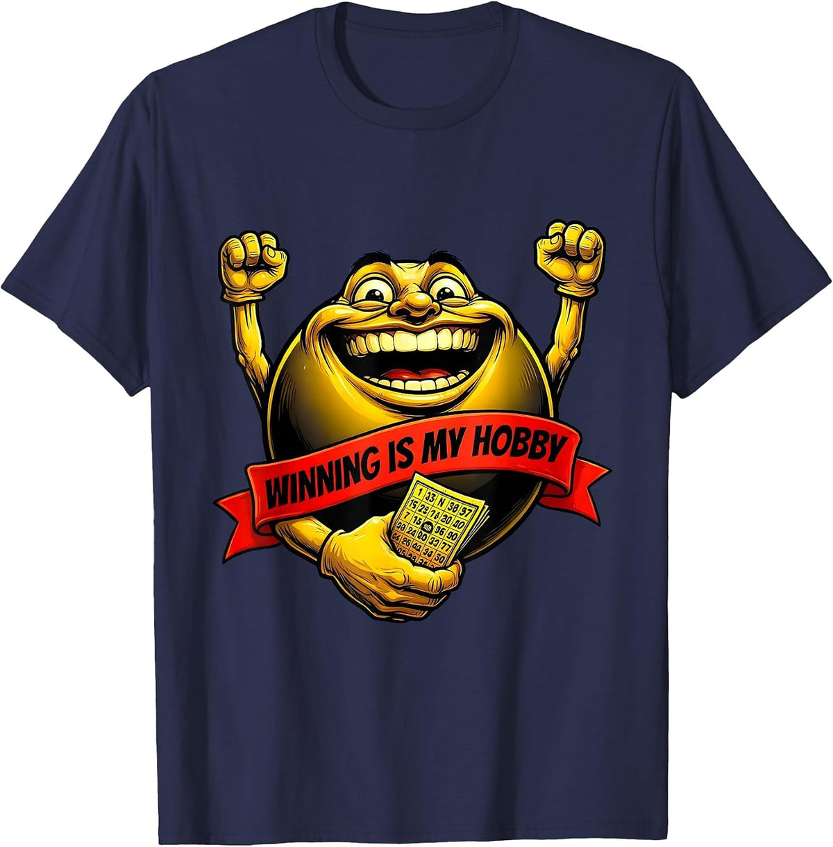 Winning Is My Hobby Bold Statement Design T-Shirt - Navy Blue