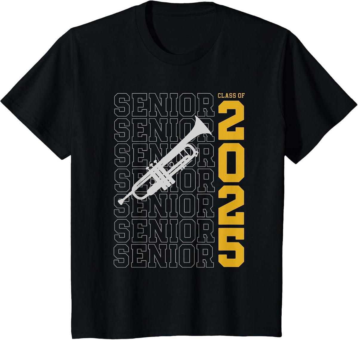 Class of 2025 Senior Trumpet for Trumpet Player T-Shirt - Black