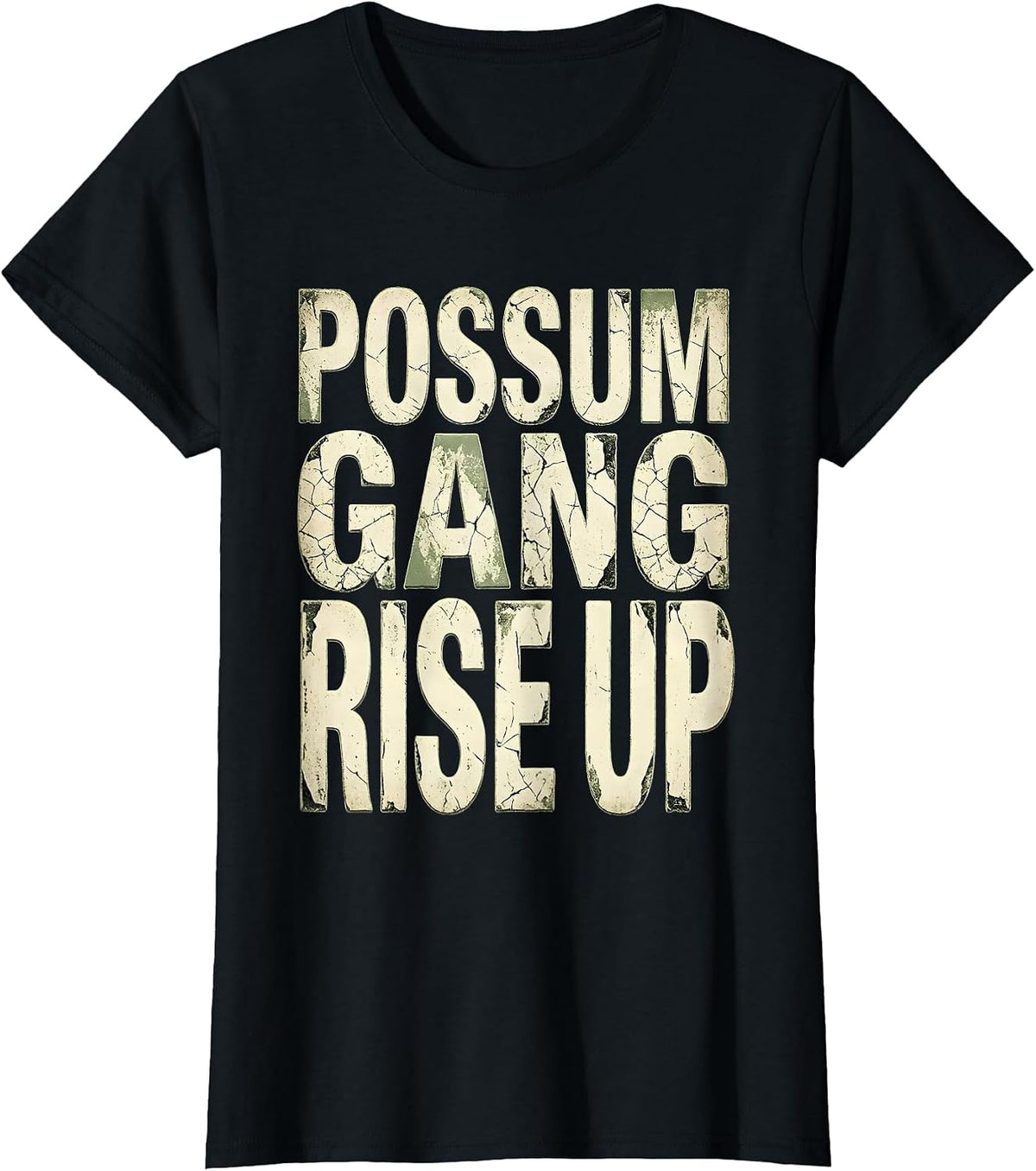 Possum Gang Rise Up Funny Opossum Design T-Shirt - Black