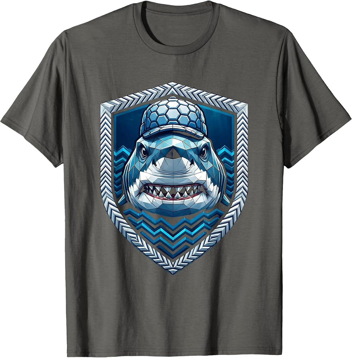 Rugby Shark Scrum Cap Underwater Graphic T-Shirt - Asphalt Grey