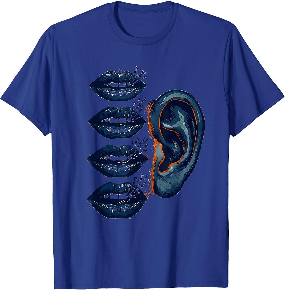 Men's Child Speech Sound Awareness Linocut SLP Gift T-Shirt - Royal Blue