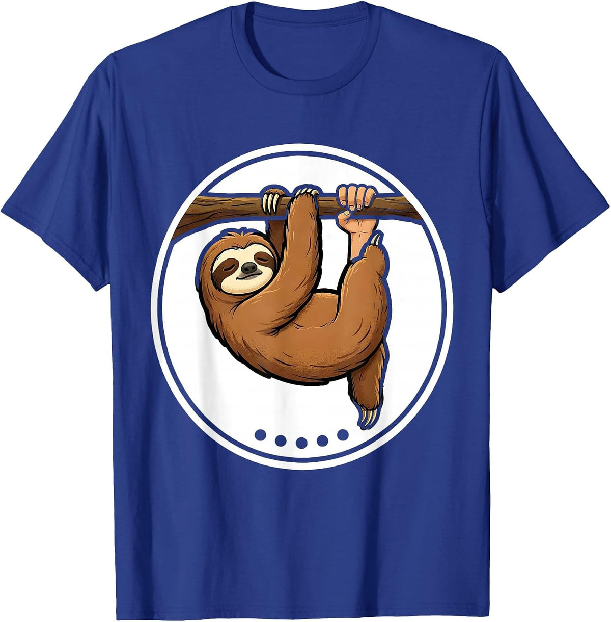 Men's Sloth Hanging Cartoon Animal Lover Humor Gift T-Shirt - Royal Blue