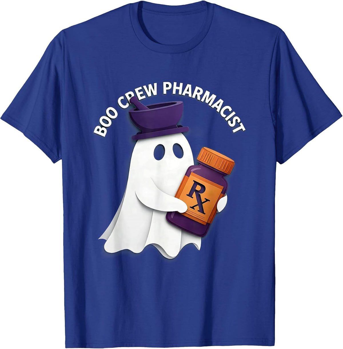 Men's Boo Crew Pharmacist Halloween Design T-Shirt - Royal Blue