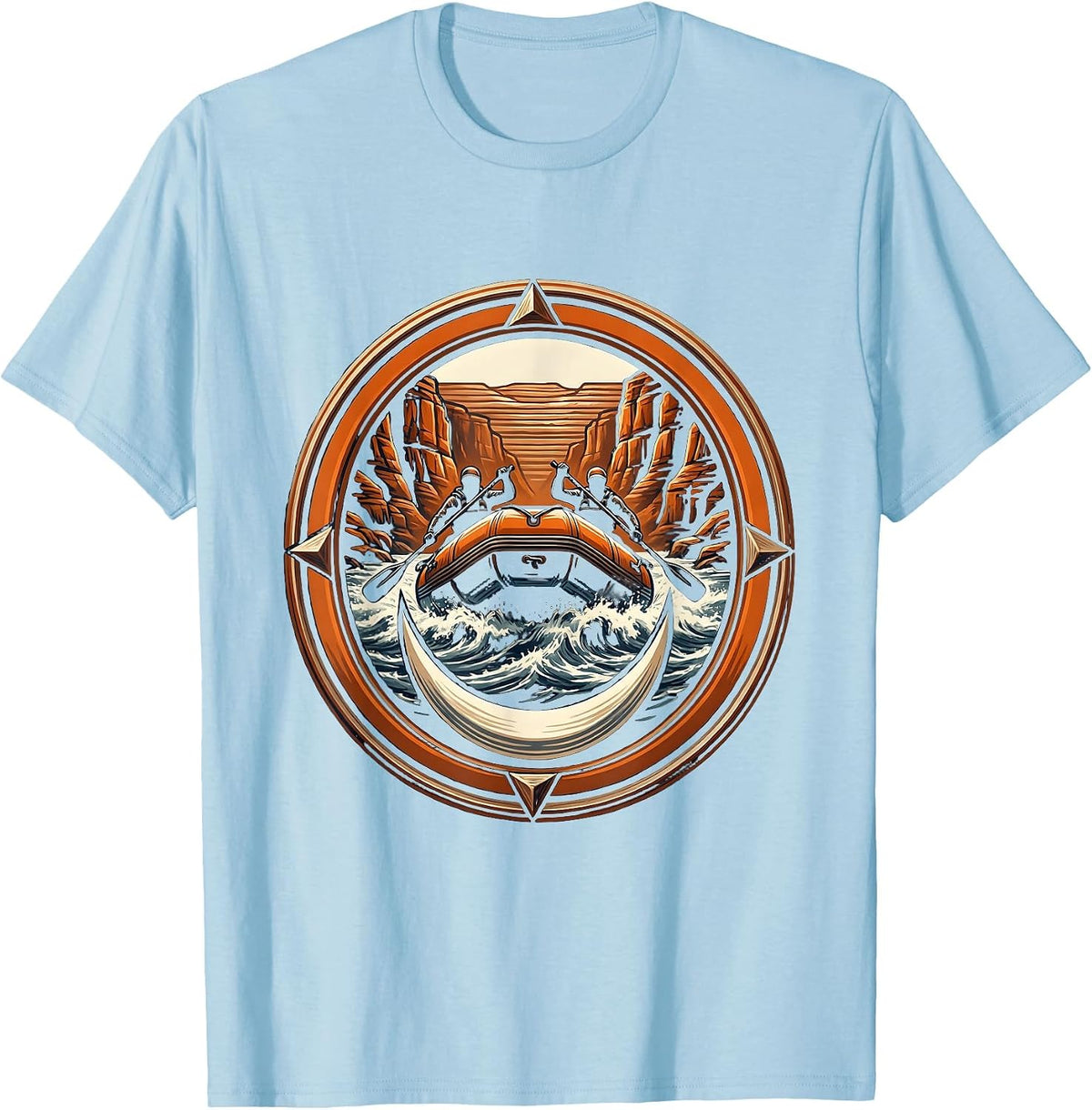 Grand Canyon Colorado River Whitewater Rafting T-Shirt - Baby Blue