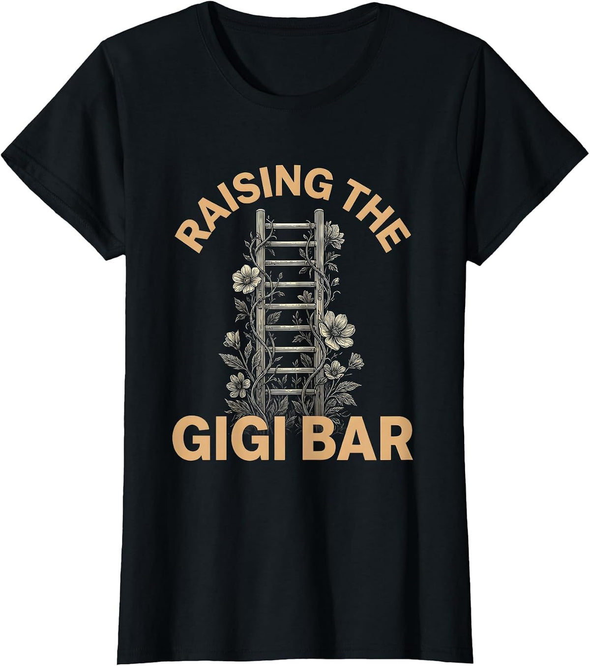 Raising the Gigi Bar Grandma Pride Design T-Shirt - Black