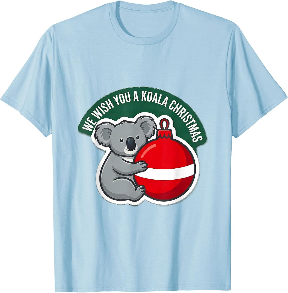 Men's We Wish You A Koala Christmas Cute Koala Lover Funny Holiday T-Shirt - Baby Blue