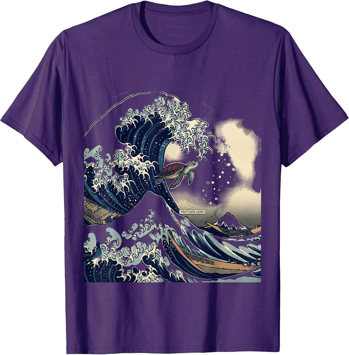 Frutiger Aero Ukiyo-e Y2K Tech Nostalgia Aesthetic T-Shirt - Purple