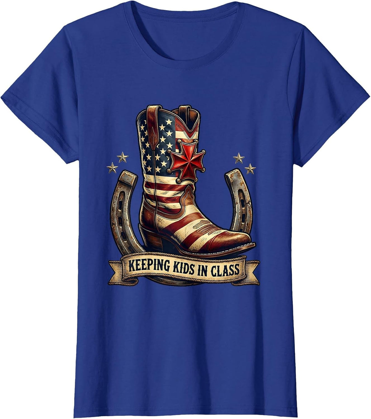 Women's Keeping Kids In Class School Nurse Design T-Shirt - Royal Blue
