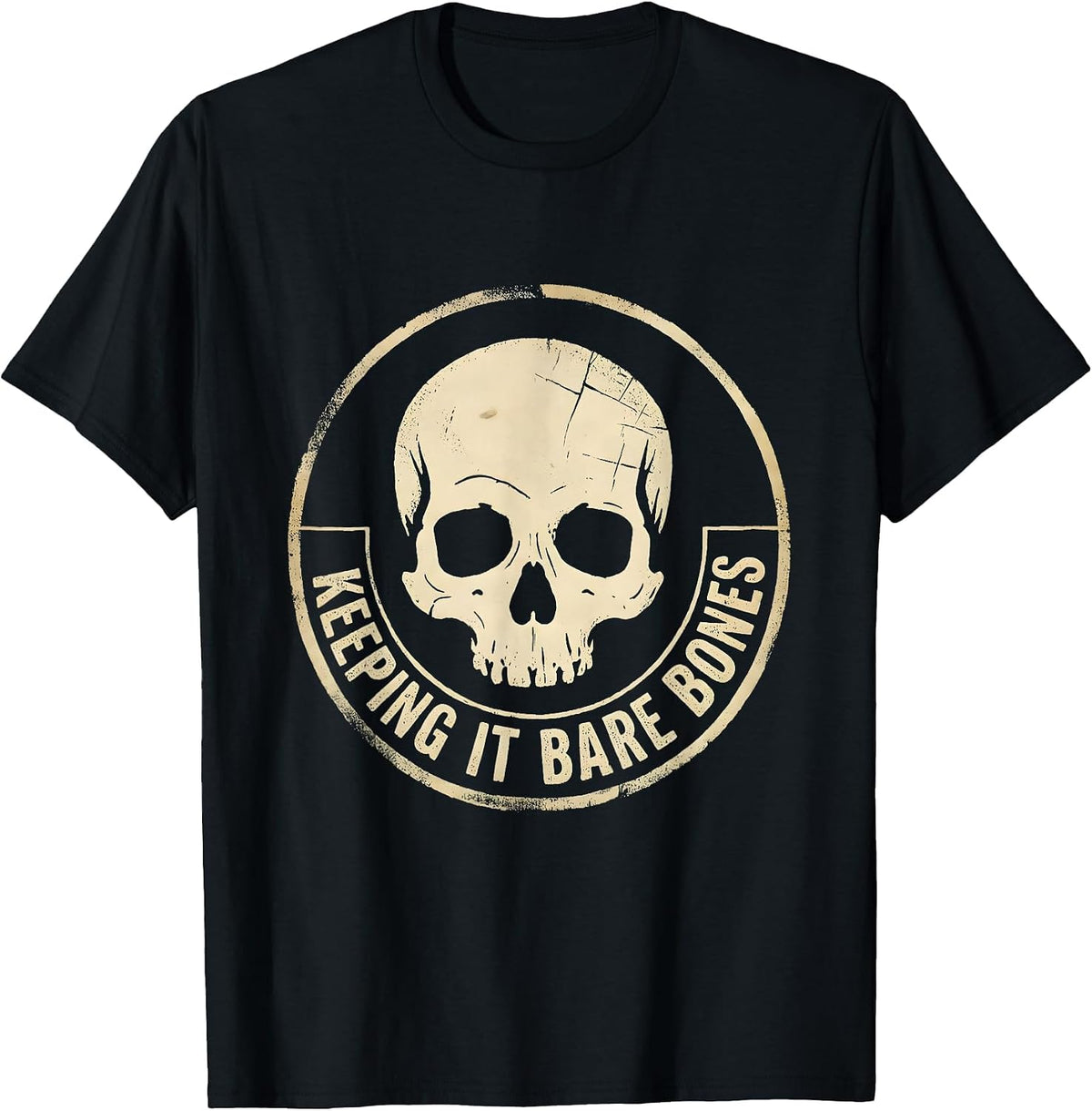 Men's Keeping It Bare Bones Skeleton Graphic Design T-Shirt - Black
