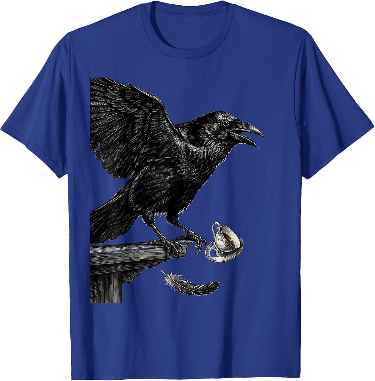 Men's Black Crow Gothic Dark Humor Crow Lover Gift T-Shirt - Royal Blue