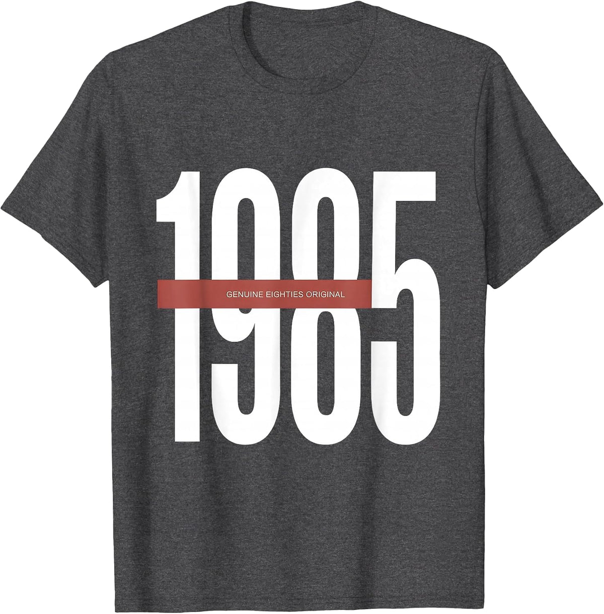 1985 Genuine Eighties Original Retro Design T-Shirt - Dark Heather Grey