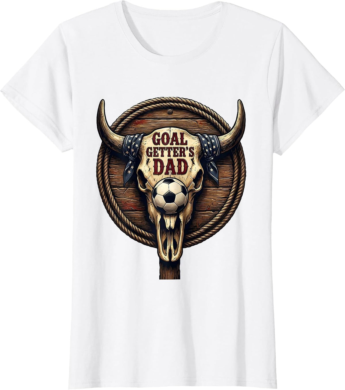Women's Goal Getter's Dad Soccer Pride Design T-Shirt - White