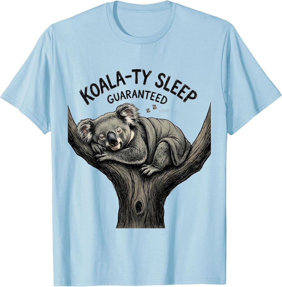 Men's Koala-ty Sleep Guaranteed Official Sleepshirt Animal Lover T-Shirt - Baby Blue
