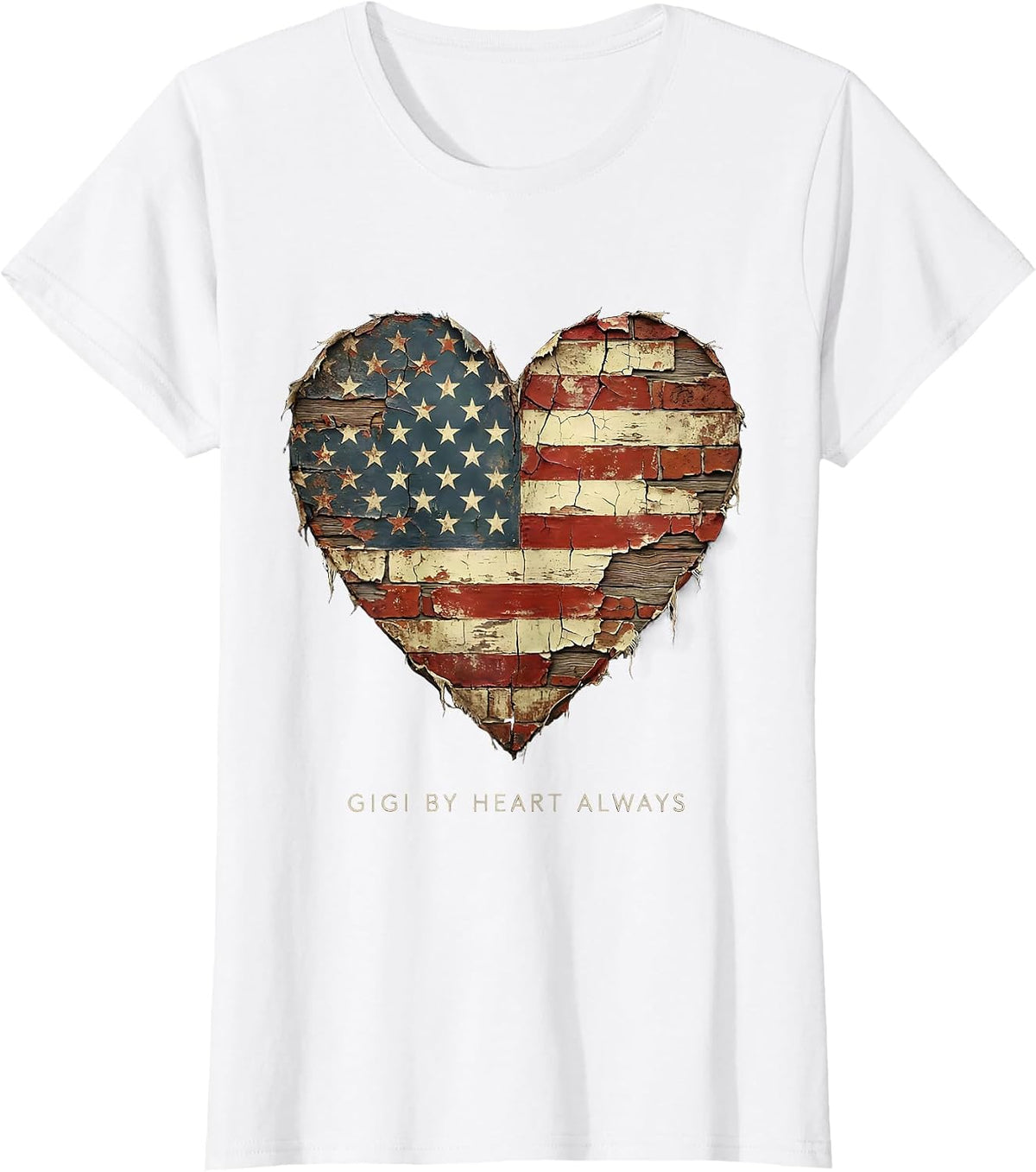 Gigi By Heart Always Grandma Love Design T-Shirt - White