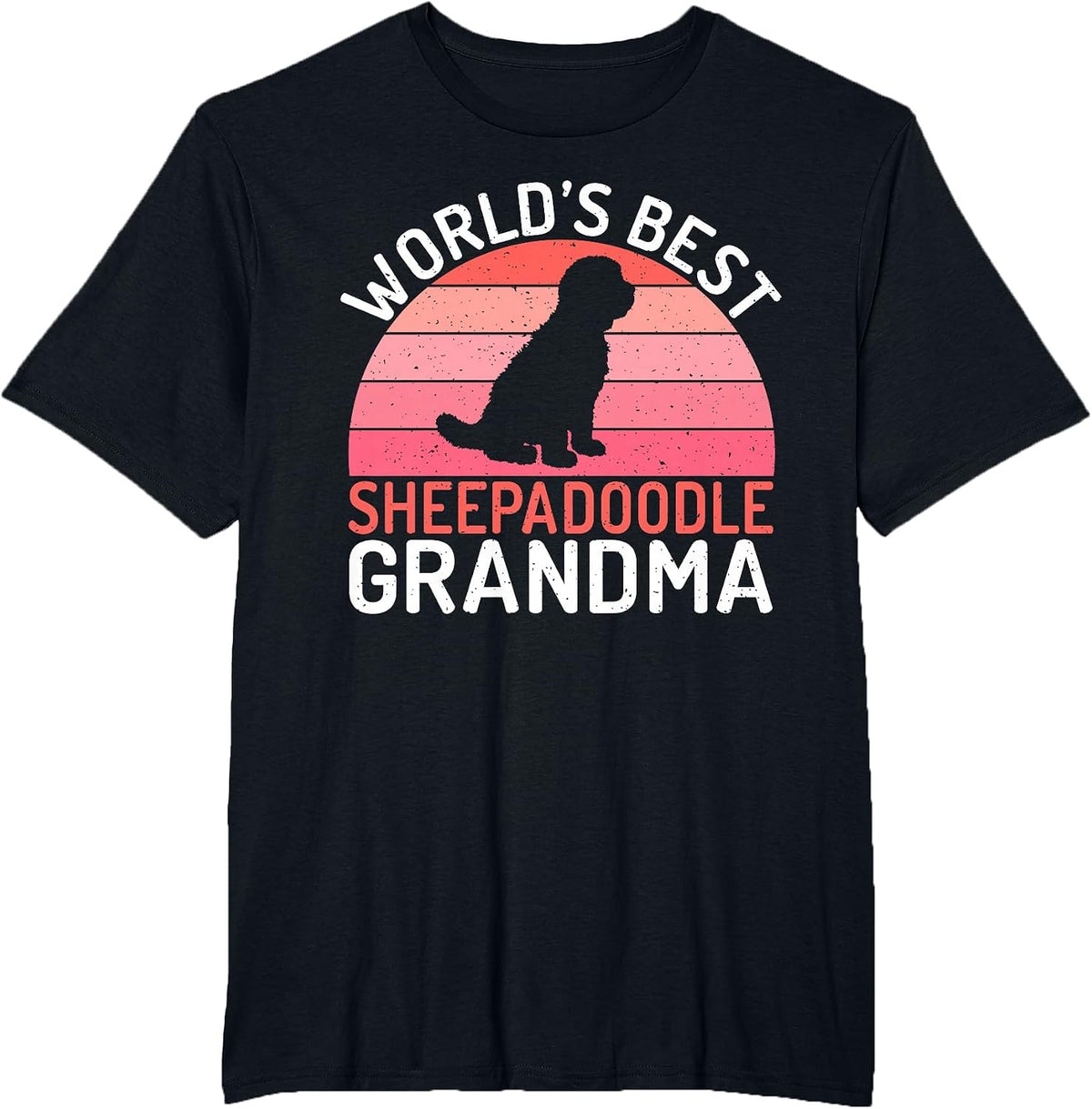 Worlds Best Sheepadoodle Grandma Sheepadoodle T-Shirt - Black