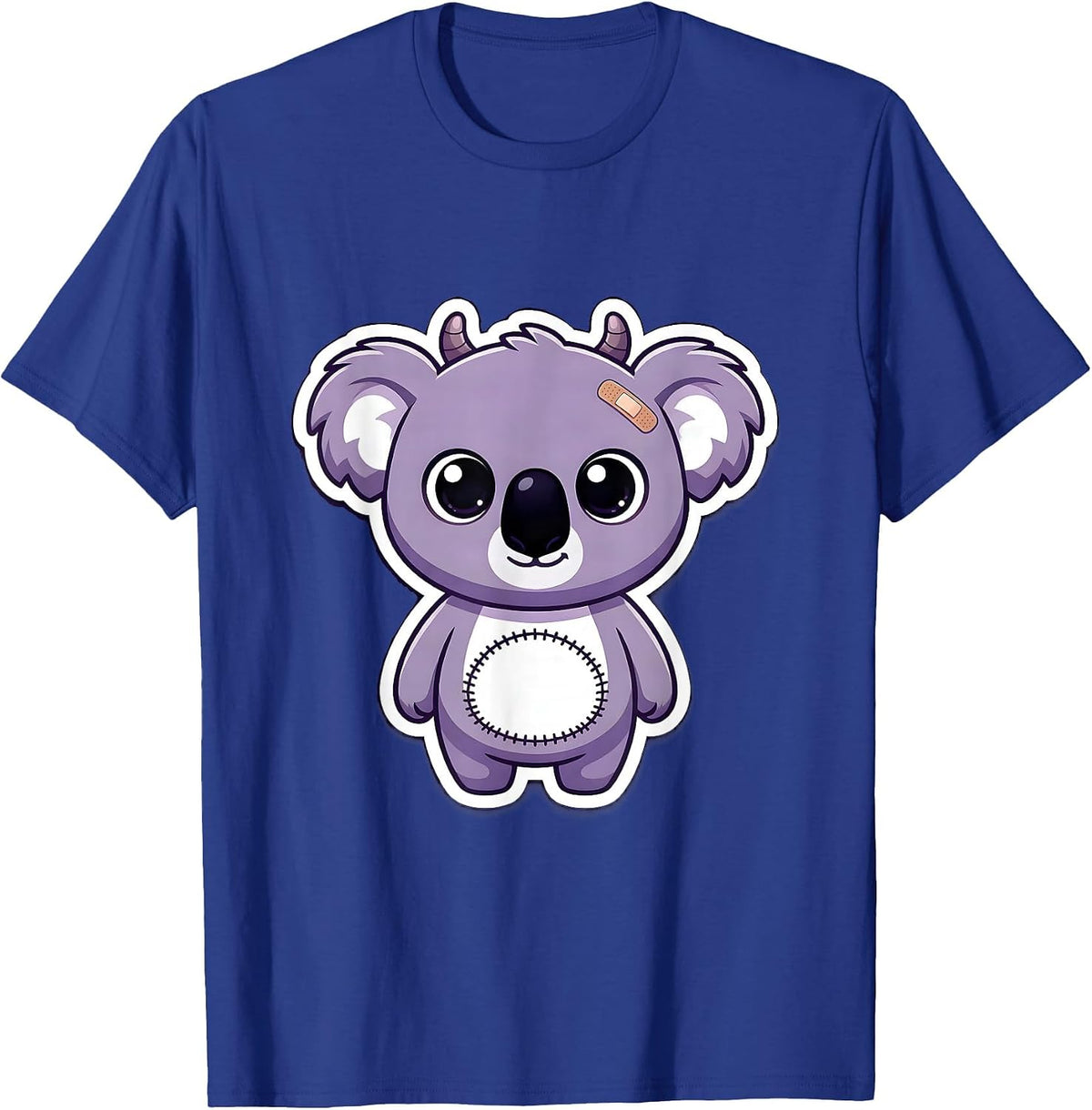 Chibi Koala Sticker Creepy Cute Kawaii Pastel Goth T-Shirt - Royal Blue